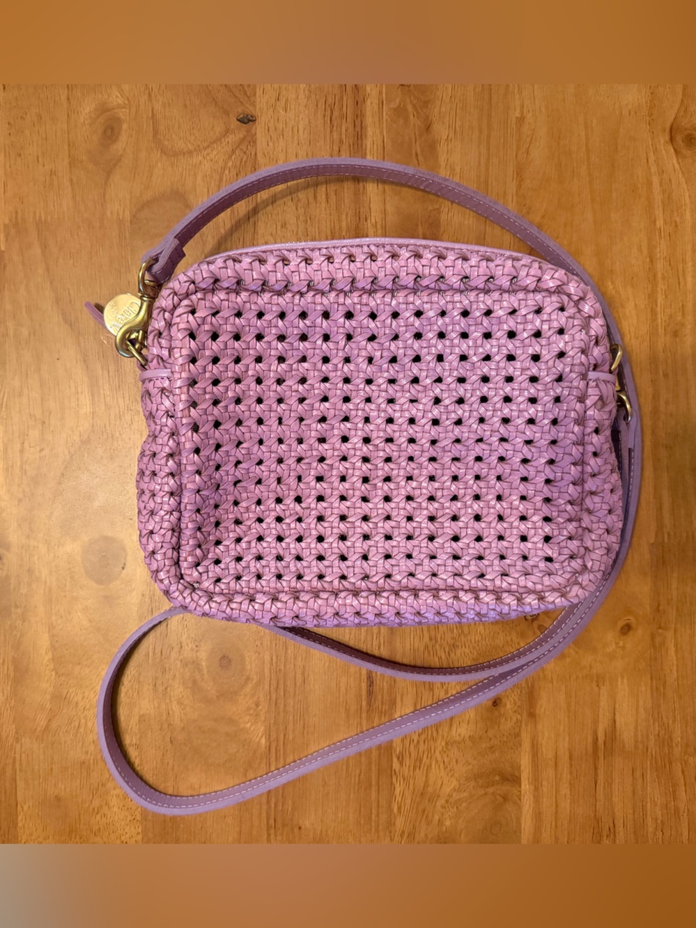 Clare V Lilac Rattan Midi Sac